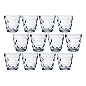 Jogo Transparente Redondo Bangkok 12 Copos 250ML Vidro Suco