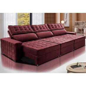 Sofá Retrátil e Reclinável 4,15m Cama inBox Big Star. com SoftGelD40 Velupluma