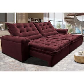 Sofá Retrátil e Reclinável 3,15m Cama inBox Big Fresh. com SoftGelD40 Velupluma