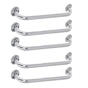 Alça Barra De Apoio 60CM Inox Kit 5 Uni Banheiro Idoso Cadeirante Acessivel Criança Gestante