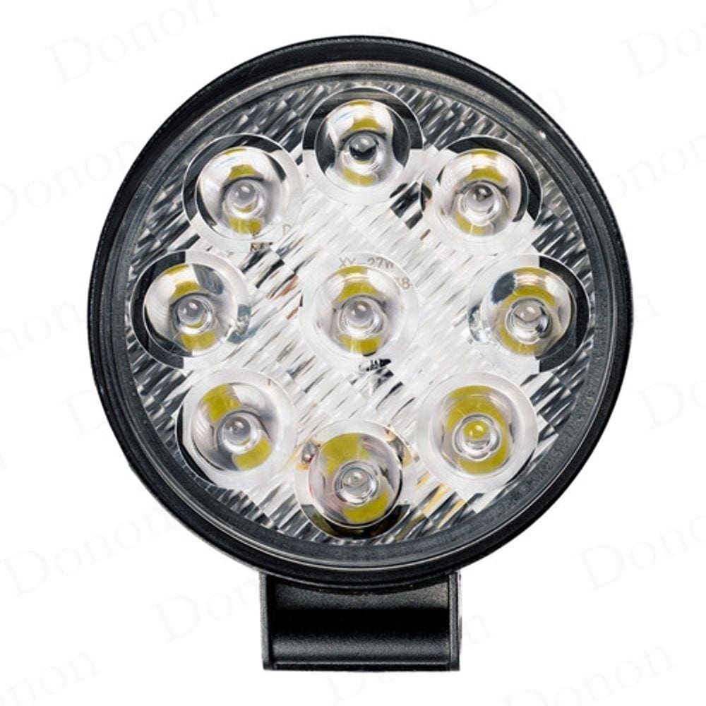 Mini Farol Led Milha Redondo 27w 9 Led 12/24v Off Road