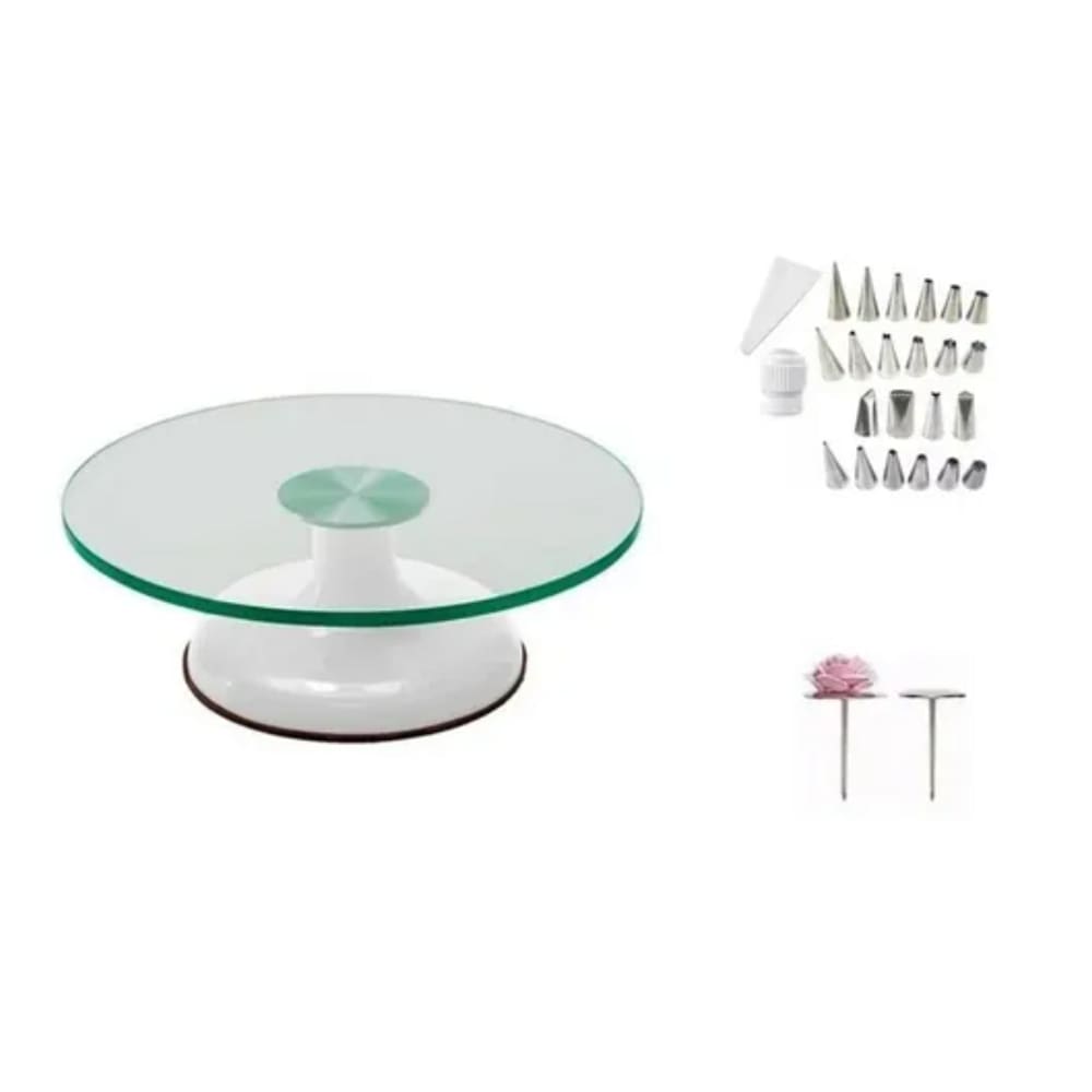 Bailarina Giratória Vidro P/ Decorar Branca + Bico 25 Pecas + 2 Suporte de Rosas