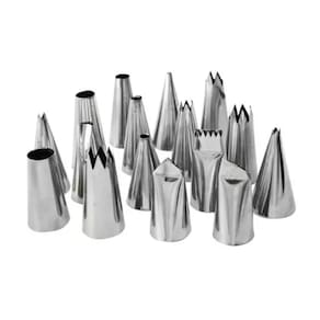 Bicos Para Confeitar Inox Com 22 Peças + 1 Saco P/ Confeitar