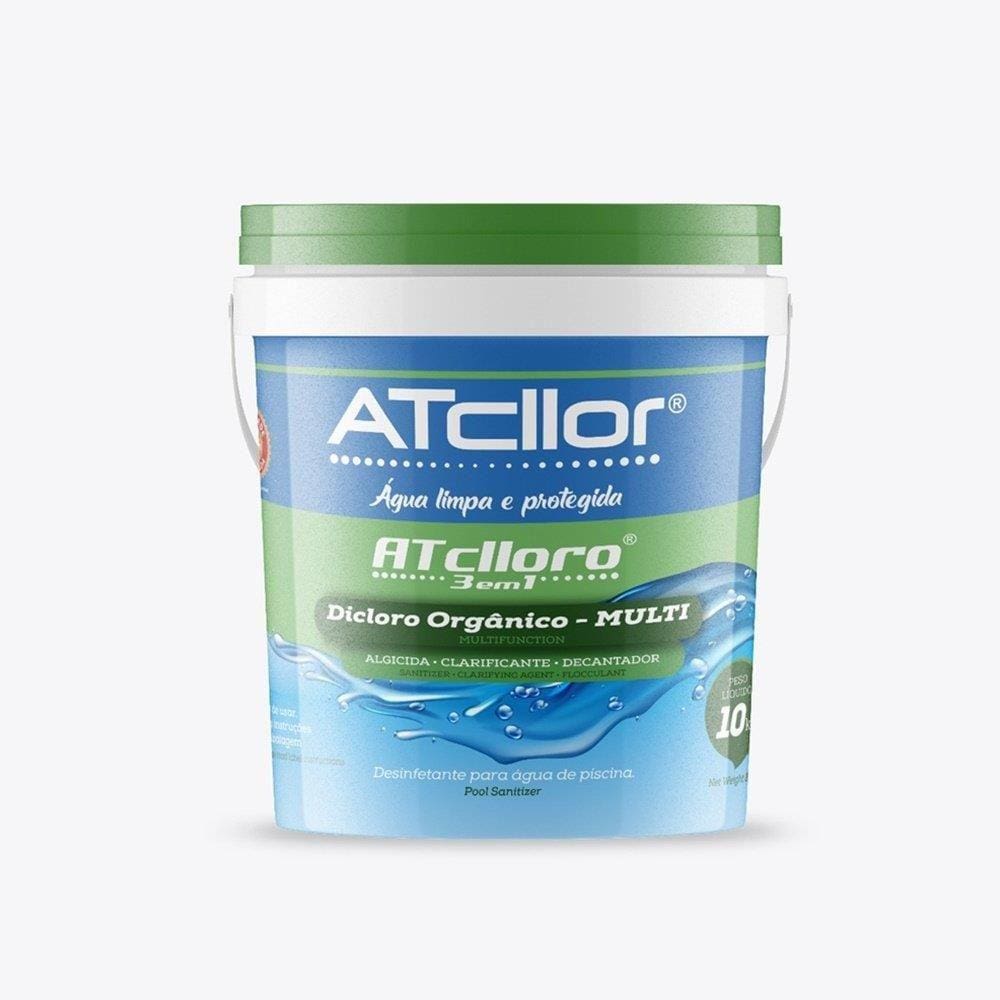 Atcllor Cloro Granulado 3 em 1 Multipla Ação 10 Kg Balde