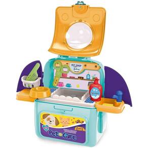 Mochila Playset Pet Shop Care 2/ 1 Adotados F00581 Cachorro789