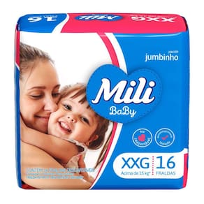 Fralda Mili Baby Tamanho XXG Pacote Jumbinho 16 Unidades