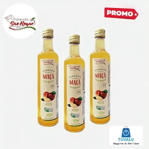*KIT DE 3* Vinagre de Maçã Orgânico Fazenda São Roque 500 ml