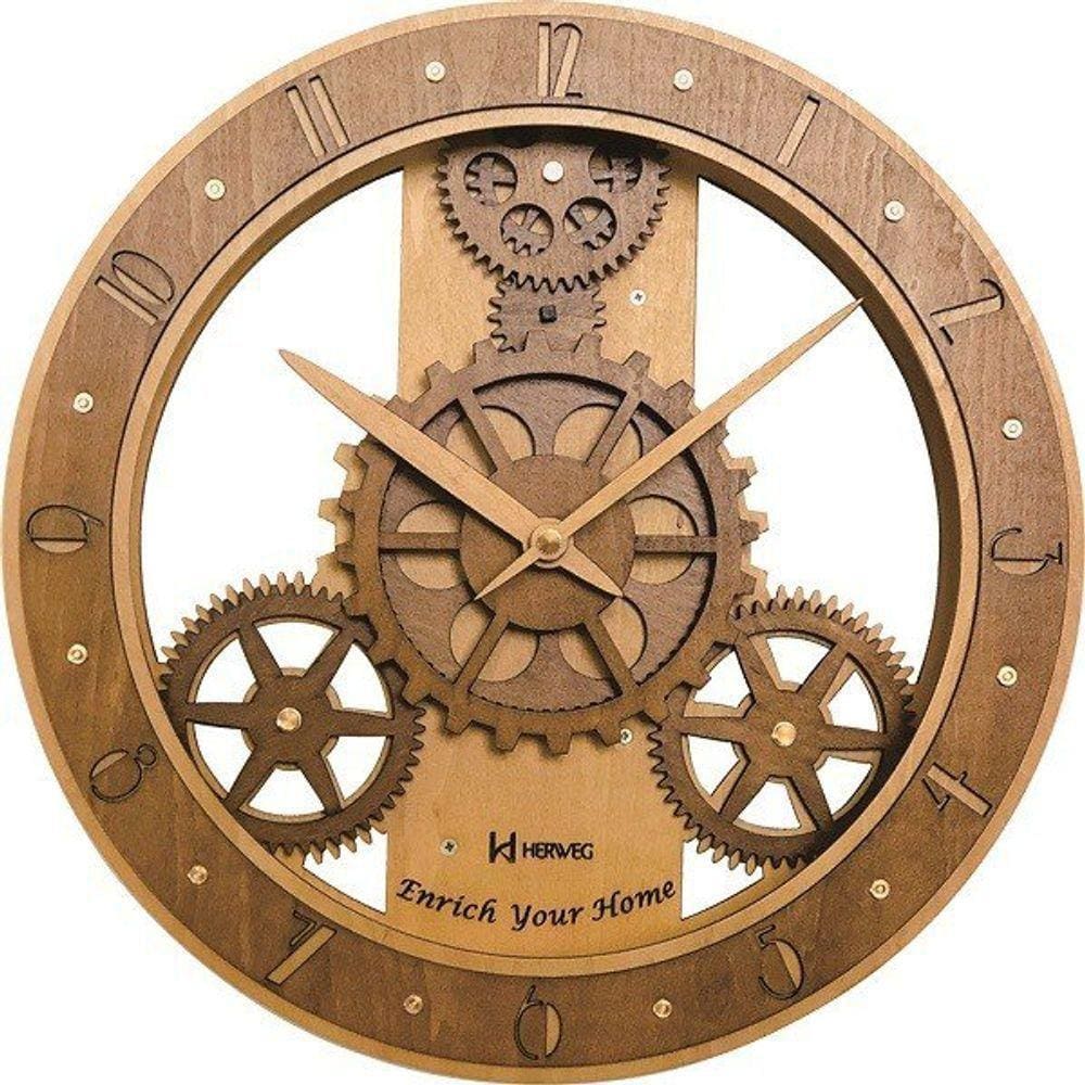 Relógio De Parede Madeira Herweg 6486