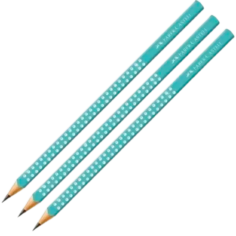 Ecolápis Grafite Sparkle Faber-Castell Azul 3 Unidades