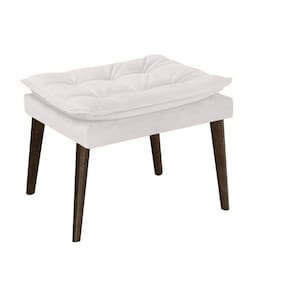 Puff Banqueta Decorativa Para Sala E Quarto Opala Corano Branco -LM DECOR