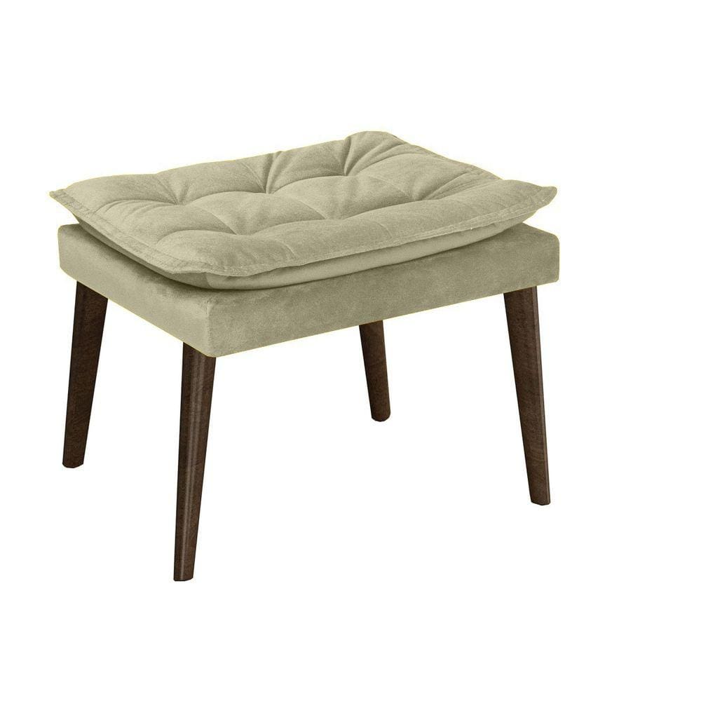 Puff Banqueta Decorativa Para Sala E Quarto Opala Suede Bege  -LM DECOR