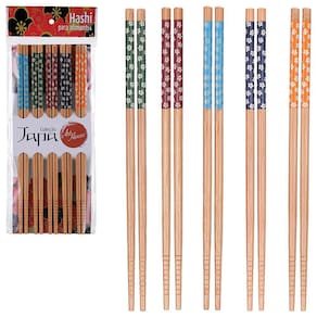Hashi Kit Com 5 Pares em Bambu Reutilizável Comida Japonesa Palitinho