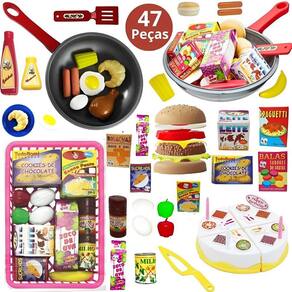 Comidinhas de Brinquedo Cozinha Bolo Frigideira Mercadinho Infantil
