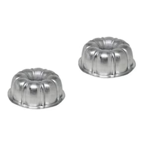 Kit 2 Formas Mini Torta Suíça Pudim Decor1 (9x4cm - P) Alumínio