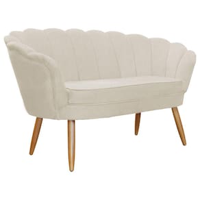 Namoradeira Decorativa Estofada Para Salão de Beleza Pétala Suede Bege - LM DECOR