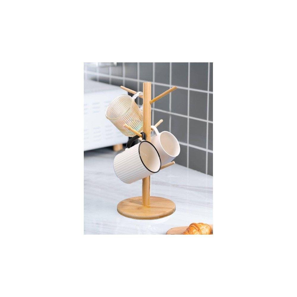 Suporte para Xicaras de Vidro e Canecas - Material Bambu