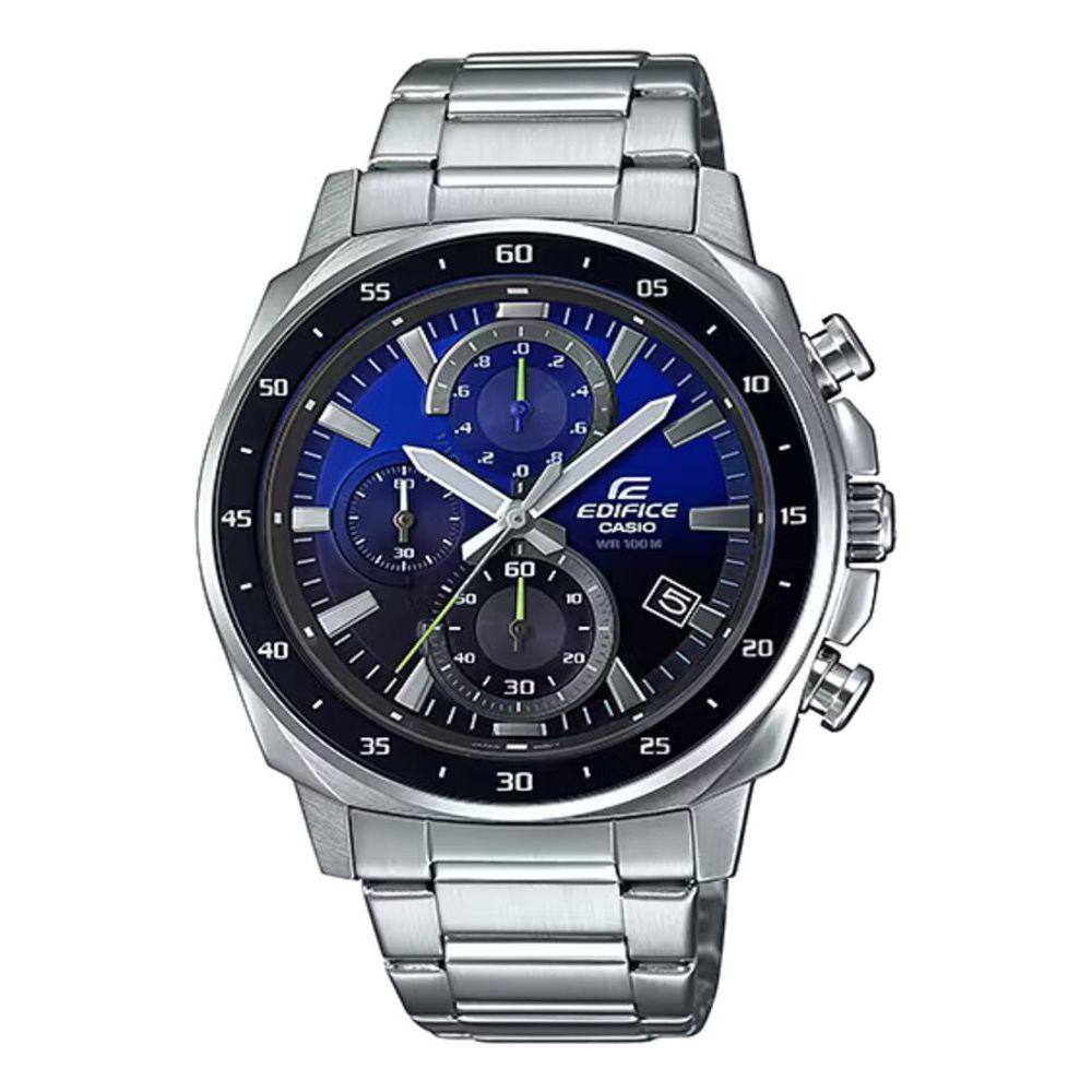 Relógio Casio Masculino Analógico Edifice EFV-600D-2AVUDF - Cor da correia: Prateado