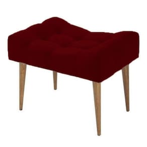 Puff Banqueta Decorativa Para Sala E Quarto Requinte Suede Bordô - LM DECOR