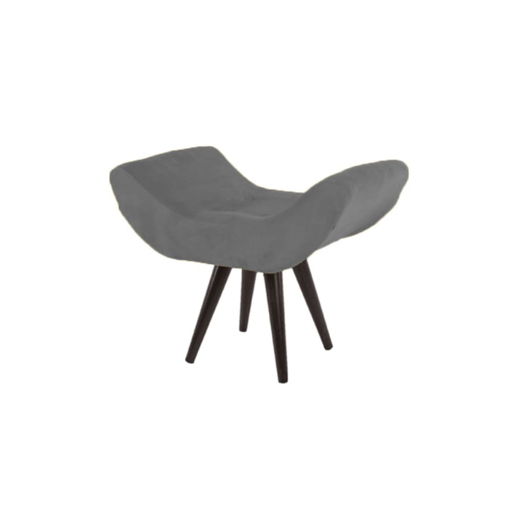 Puff Banco Banqueta Decorativo Sala Salão Maisa Suede Cinza - LM DECOR