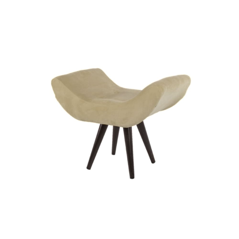 Puff Banco Banqueta Decorativo Sala Salão Maisa Suede Bege - LM DECOR
