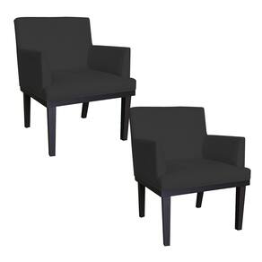 Kit 02 Poltronas Para Sala e Escritório Vitória Corano Preto - LM DECOR