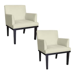 Kit 04 Poltronas Decorativas Para Sala E Escritório Vitória Corano Bege- LM DECOR