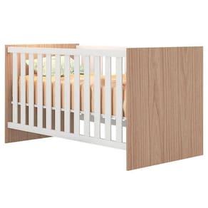 Berço Americano Mini Cama Doce Sonho Carvalho Toq Rústico / Branco 1344 Qmovi