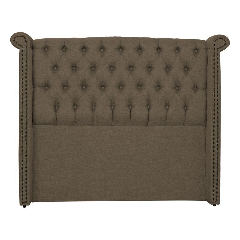 Cabeceira Estofada Sienna Para Cama Box Casal 140 Cm Linho Marrom - LM DECOR