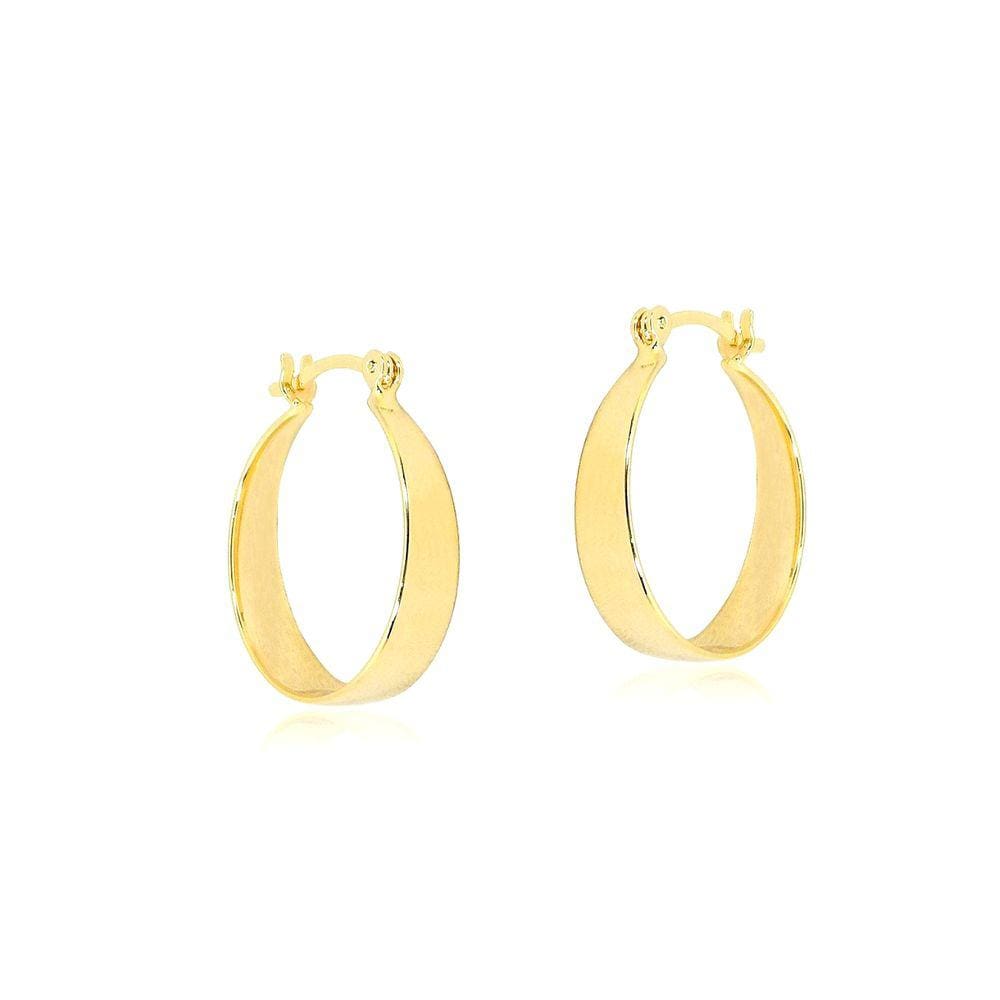 Brinco De Argola Básico Folheado A Ouro 18k Hipoalérgico