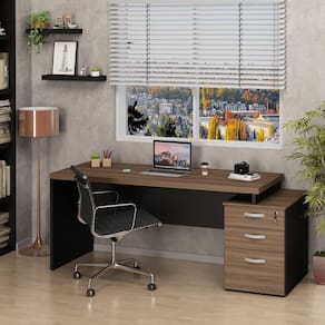 Mesa De Escritório Pedestal 3 Gav 1.90x70 Tpo 40mm Netmobil