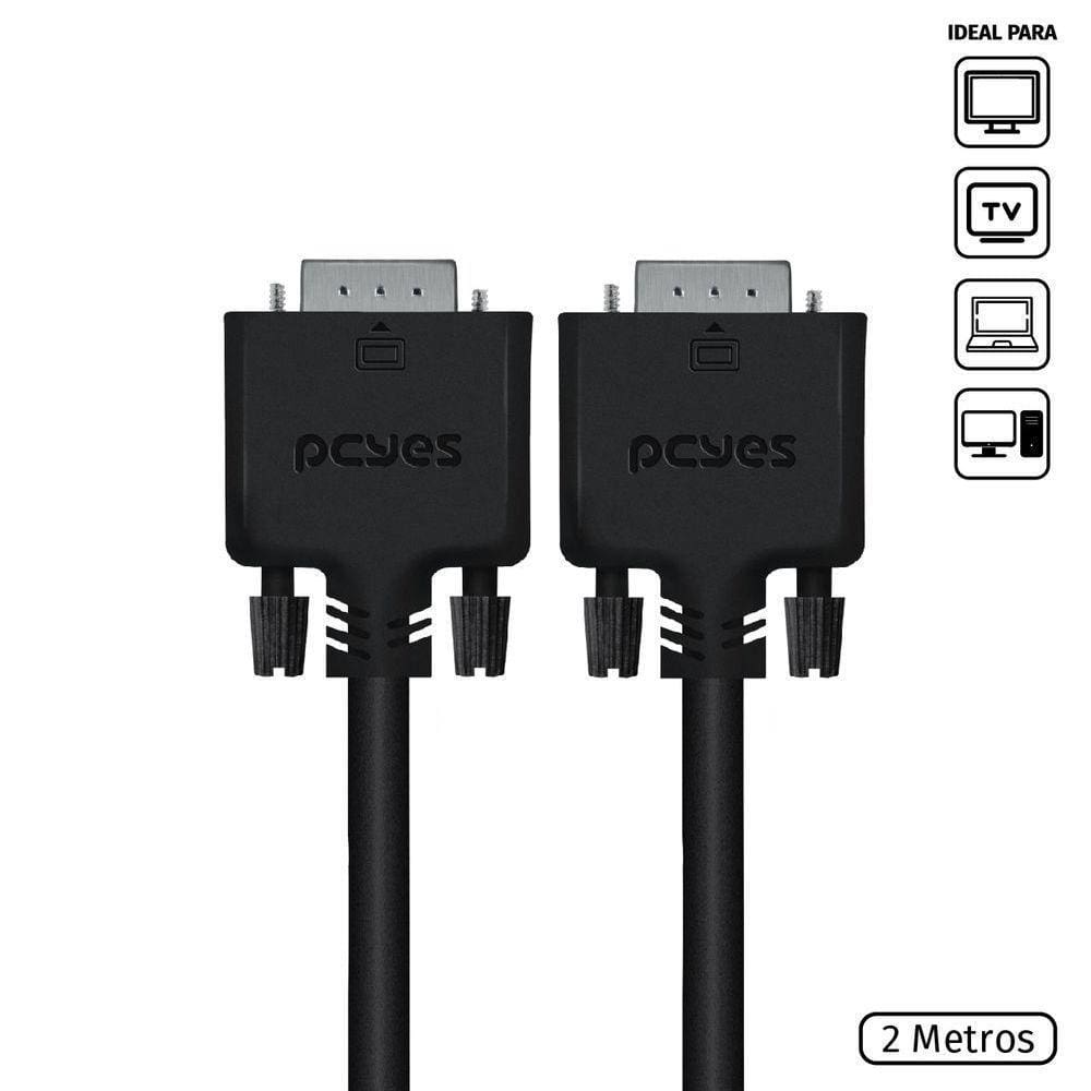 Cabo De Vídeo Vga 15 Pinos Macho Para Vga 15 Pinos Macho 28Awg Puro Cobre 2 Metros - Pvm15-2