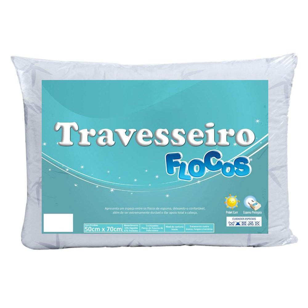 Travesseiro Flocos 14x70x50cm Probel