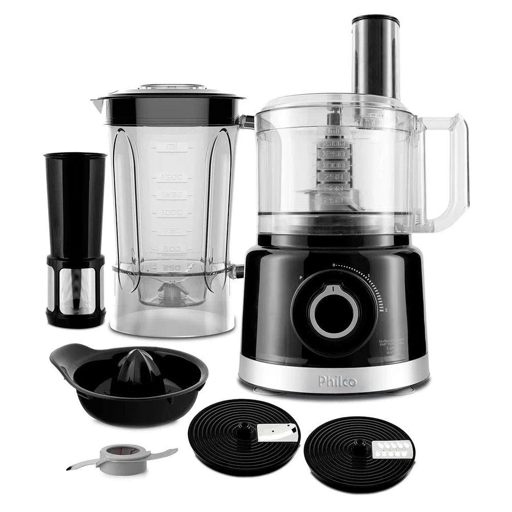 Multiprocessador De Alimentos Philco Pmp1500P 5 Em 1 Turbo Preto 220V