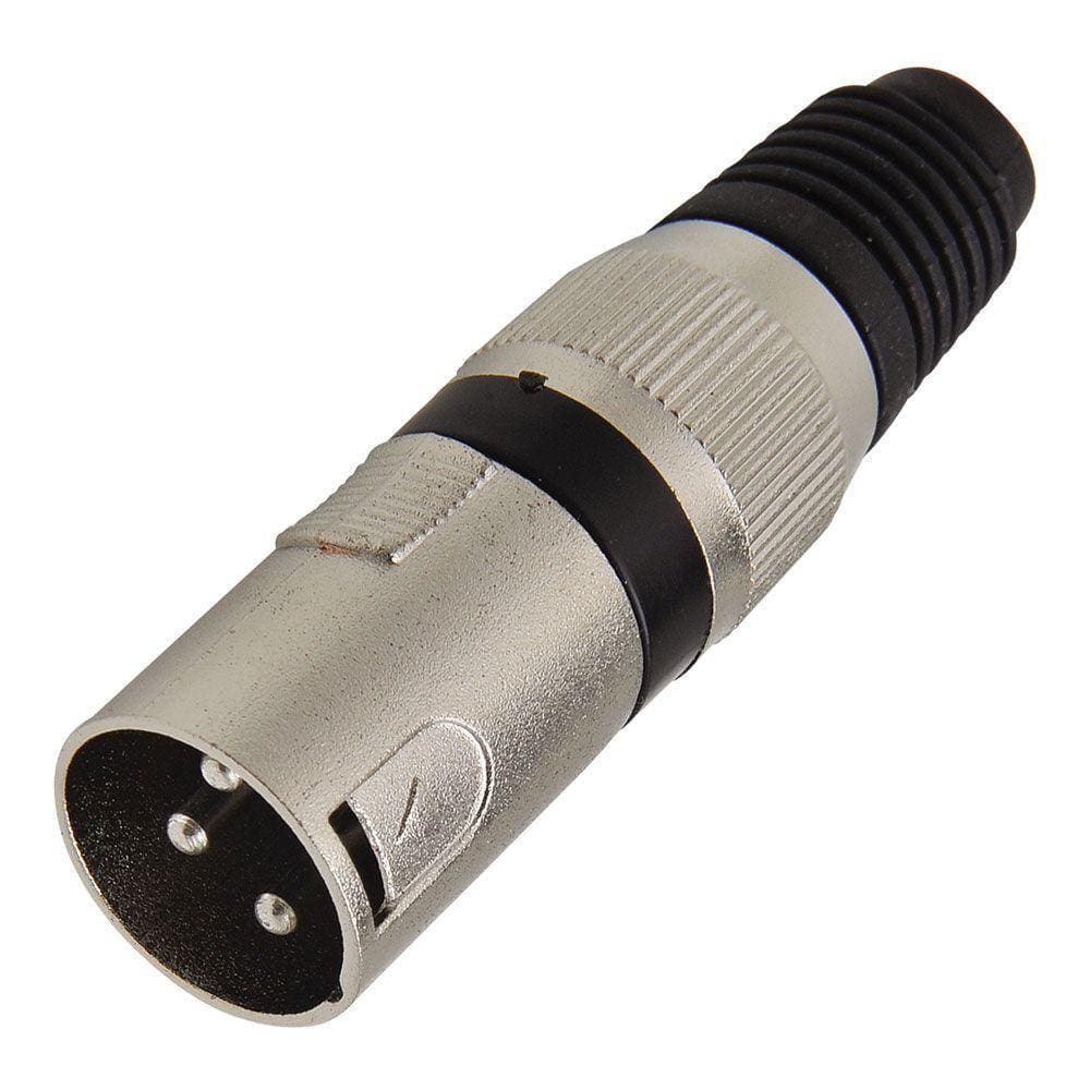 Conector Cannon Macho Jack Preto Corpo Metalico
