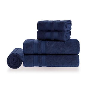 Jg Toalha Banhão Karsten Únika 5 Pcs 100% Algodão Azul Naval