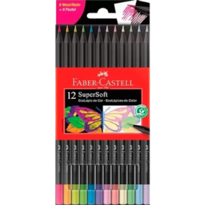 Ecolápis de cor Supersoft 6 Neon + 6 Pastel Faber-Castell