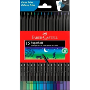 EcoLápis de cor Supersoft 15 Cores Frias Faber-Castell