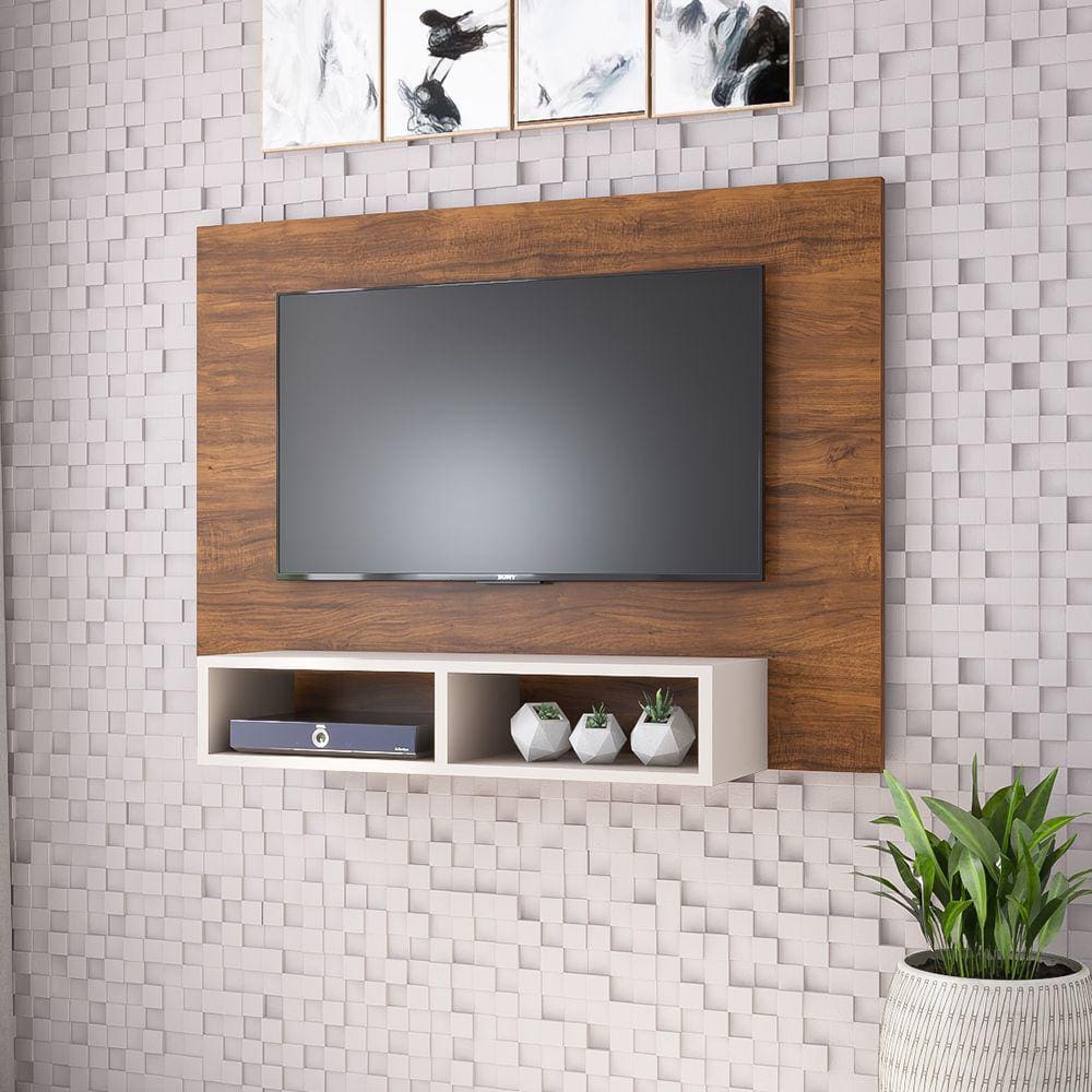 Painel Viero para TV até 42 Polegadas Jazz Imbuia/Off White com Nicho 20574