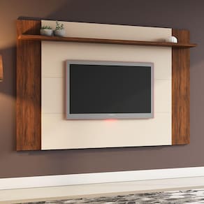 Painel Viero para TV até 55 Polegadas 1 Prateleira Dallas Imbuia/Off White 20573
