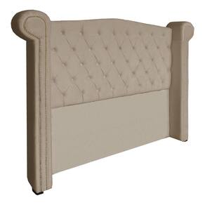 Cabeceira Estofada Sienna Para Cama Box Queen 160 Cm Suede Cappuccino - LM DECOR