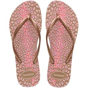 Chinelo Havaianas Slim Animals Feminino - Rose Gold