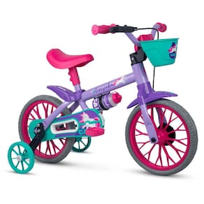 Bicicleta Infantil Aro 12 Regulável Cecizinha Cestinho Garrafinha E Rodinhas Nathor