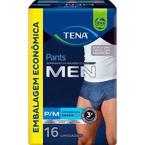 Roupa Íntima Descartável Tena Pants Men Tamanho P/M com 16 Unidades