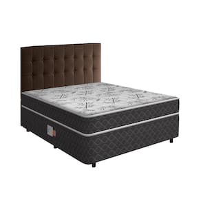 Cama Box Conjugada Casal Ortopédica D26 Unique + Cabeceira Cassis Marrom