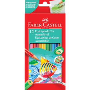 Lápis de cor Aquarelável Ecolápis Faber-Castell 12 Cores