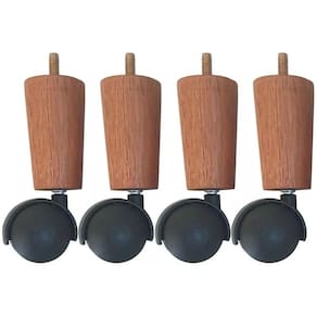 Conjunto 4 Pés Para Cama Box Casal Com Rodizio Para Moveis Box Solteiro 13Cm Dimader Marrom