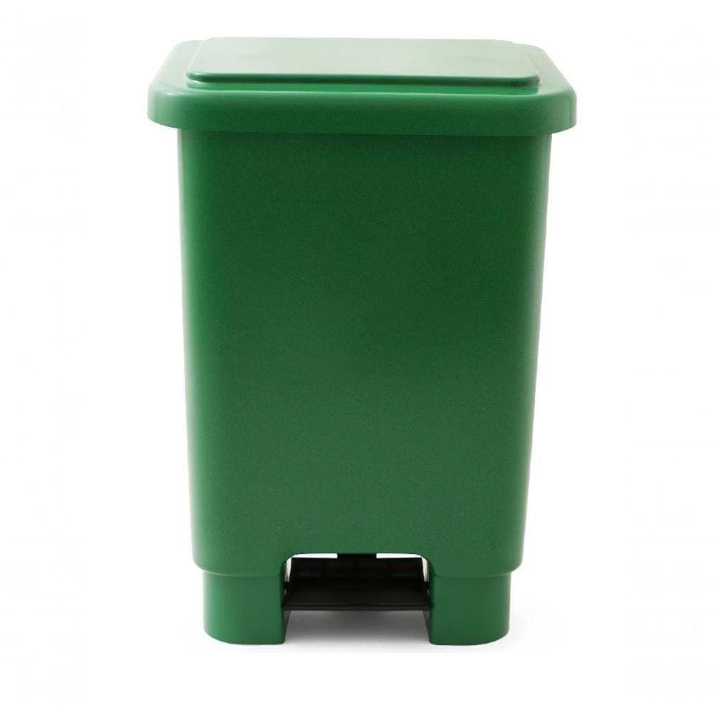 Lixeira 100L Retangular C/ Pedal Verde Lar Plasticos 253