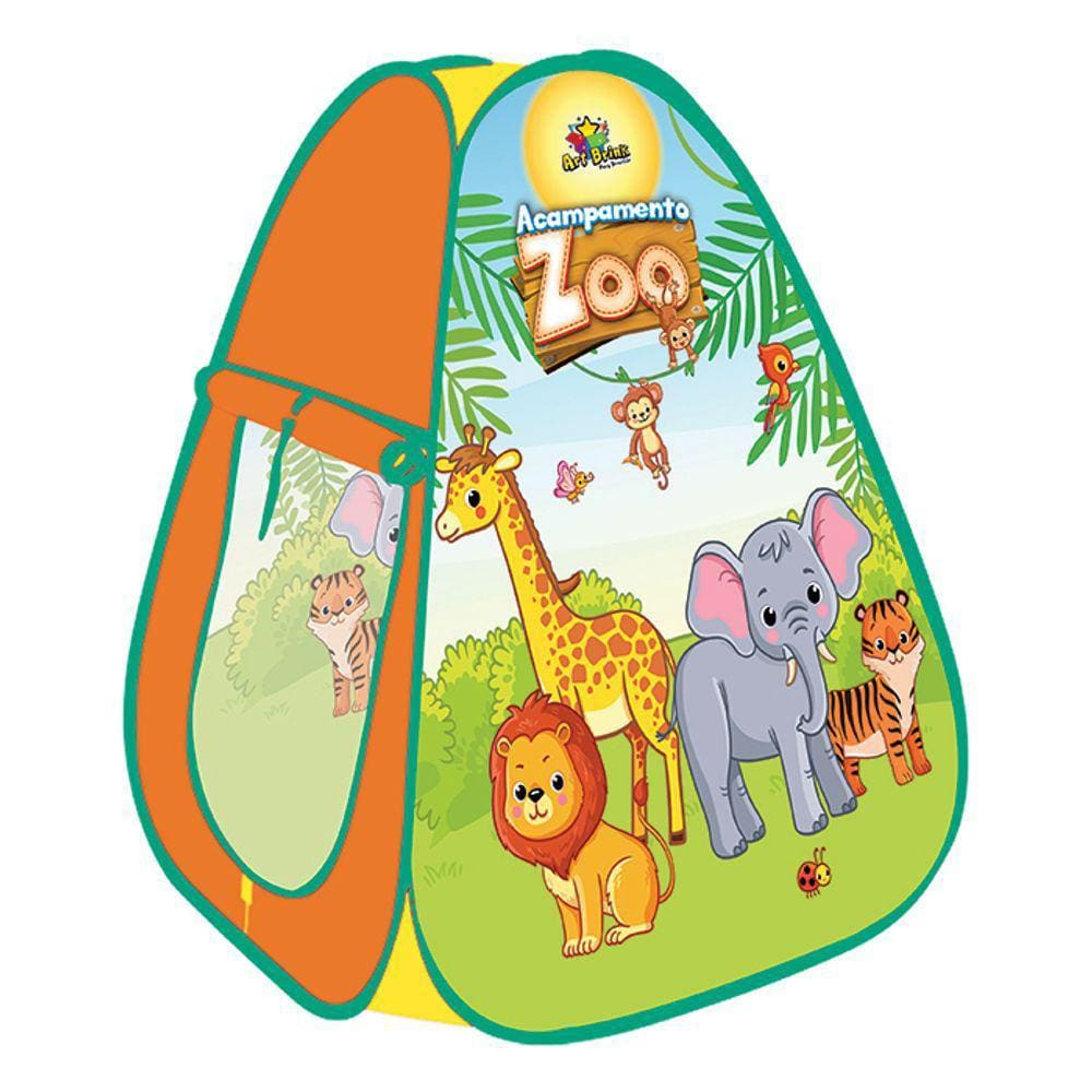 Barraca Dobrável Retrátil Infantil Zoo Safari Toca Tenda Casinha Bichinhos Art Brink