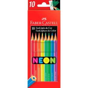 Lápis de cor Ecolápis Faber-Castell 10 Cores Neon