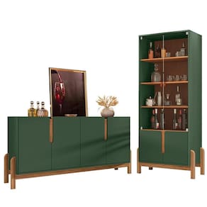 Cristaleira 050519 E Buffet 050518 Para Sala Verde Oliva Cedro Dcasa Verde Oliva Cedro